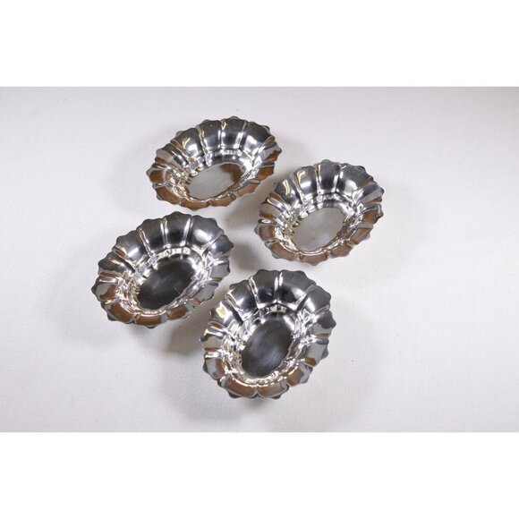 Vintage BIRKS Rideau plate nut dishes set of 4, small fingerbowls open salt - Picture 3 of 10